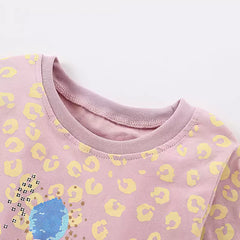Malwee Toddler Long-Sleeve T-Shirt with Cat, Gifts, and Number 6 Applique