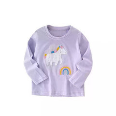 Malwee Toddler Long-Sleeve T-Shirt with Magical Unicorn and Rainbow Applique