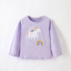 Malwee Toddler Long-Sleeve T-Shirt with Magical Unicorn and Rainbow Applique