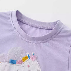Malwee Toddler Long-Sleeve T-Shirt with Magical Unicorn and Rainbow Applique