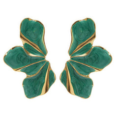 Marbled Enamel Abstract Petal Stud Earrings