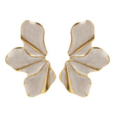 Marbled Enamel Abstract Petal Stud Earrings