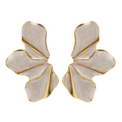 Marbled Enamel Abstract Petal Stud Earrings