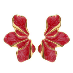 Marbled Enamel Abstract Petal Stud Earrings