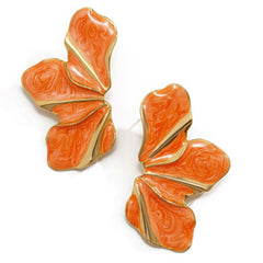 Marbled Enamel Abstract Petal Stud Earrings