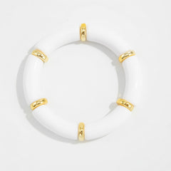 Marbled Resin Tube Bead Stretch Bracelet