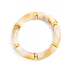 Marbled Resin Tube Bead Stretch Bracelet