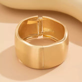 Matte Gold Tone Wide Hinge Cuff Bangle