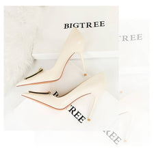 Metal Decor Pump Stiletto Heels