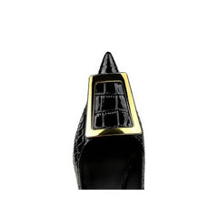 Metal Decor Pump Stiletto Heels