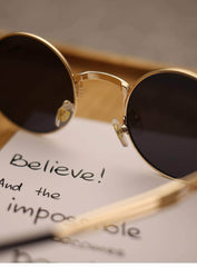 Mirror Lens Round Sunglasses