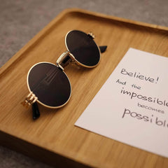 Mirror Lens Round Sunglasses