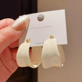 Modern Chunky Hoop Earrings with 925 Sterling Silver Posts