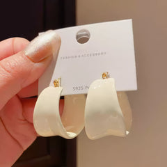 Modern Chunky Hoop Earrings with 925 Sterling Silver Posts