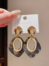 Modern Geometric Stud with Patterned Hoop Drop Dangle Earrings