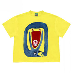 Monster Mouth Graphic Tee with Unique Abstract Design