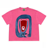 Monster Mouth Graphic Tee with Unique Abstract Design