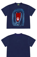 Monster Mouth Graphic Tee with Unique Abstract Design