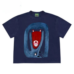 Monster Mouth Graphic Tee with Unique Abstract Design