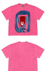 Monster Mouth Graphic Tee with Unique Abstract Design