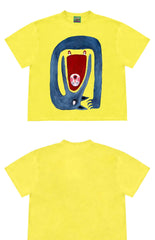 Monster Mouth Graphic Tee with Unique Abstract Design