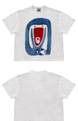 Monster Mouth Graphic Tee with Unique Abstract Design