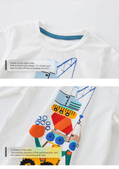 Next Toddler Boy's Long-Sleeve T-Shirt with Construction Crane and Excavator Applique