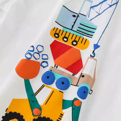 Next Toddler Boy's Long-Sleeve T-Shirt with Construction Crane and Excavator Applique