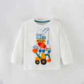 Next Toddler Long-Sleeve T-Shirt with Construction Crane and Excavator Applique