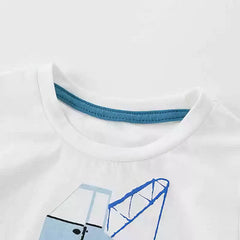 Next Toddler Boy's Long-Sleeve T-Shirt with Construction Crane and Excavator Applique