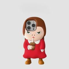 Novelty 3D Cartoon Girl iPhone Case with Stand