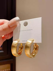 18k White Gold Chunky Hoop Earrings