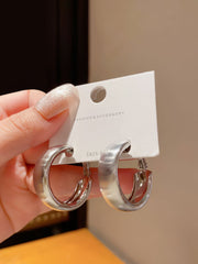 18k White Gold Chunky Hoop Earrings
