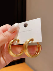 18k White Gold Chunky Hoop Earrings