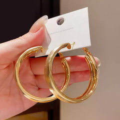 18k White Gold Chunky Hoop Earrings