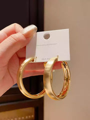 18k White Gold Chunky Hoop Earrings