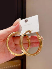 18k White Gold Chunky Hoop Earrings