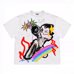 Streetwear Graphic Tee with Astro Boy Anime Design