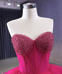 Off Shoulder Sweetheart Beaded Pearl Sequin Ball Dress - A8N4F