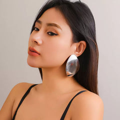 Oversized Abstract Geometric Stud Earrings