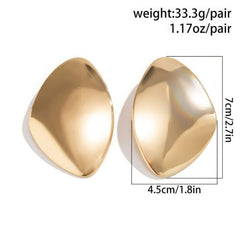 Oversized Abstract Geometric Stud Earrings