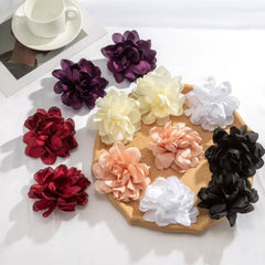 Oversized Fabric Flower Stud Earrings