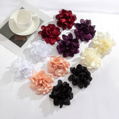 Oversized Fabric Flower Stud Earrings
