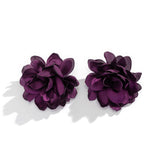 Oversized Fabric Flower Stud Earrings