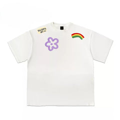 Patchwork Flower Rainbow Graphic T-Shirt