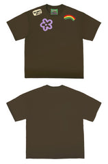Patchwork Flower Rainbow Graphic T-Shirt
