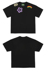 Patchwork Flower Rainbow Graphic T-Shirt
