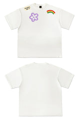 Patchwork Flower Rainbow Graphic T-Shirt