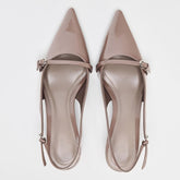Patent Finish Pointed Toe Kitten Heels