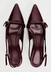 Patent Pointed Toe Slingback Kitten Heels
